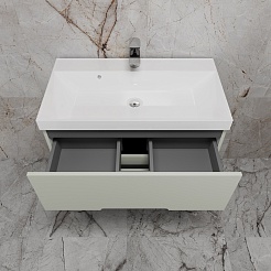 Style Line Тумба с раковиной Матис 80 олива – фотография-6